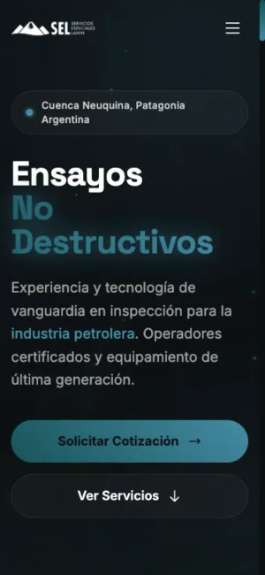 Sitio web de Servicios Especiales Lanín - Vista mobile