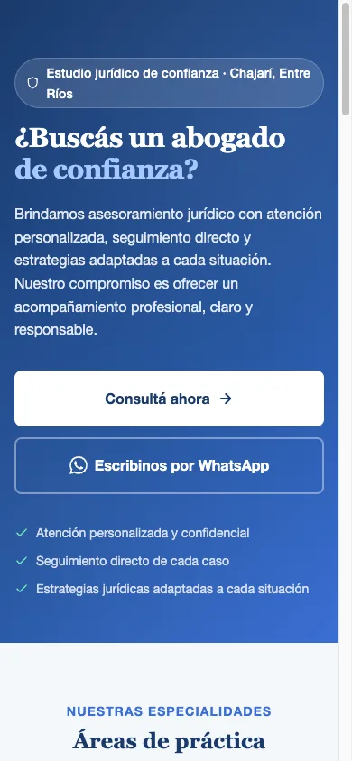 buscoabogado.com.ar — landing de captación vista mobile