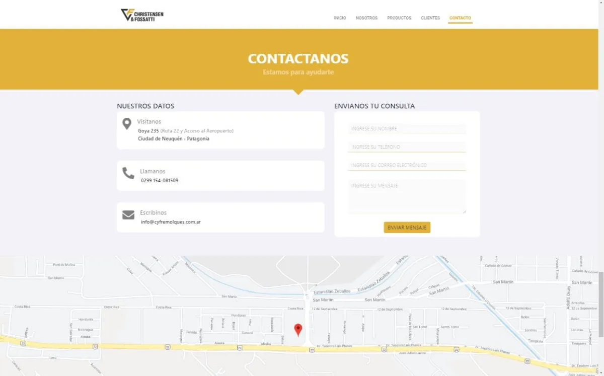Sitio web para venta de remolques y semirremolques